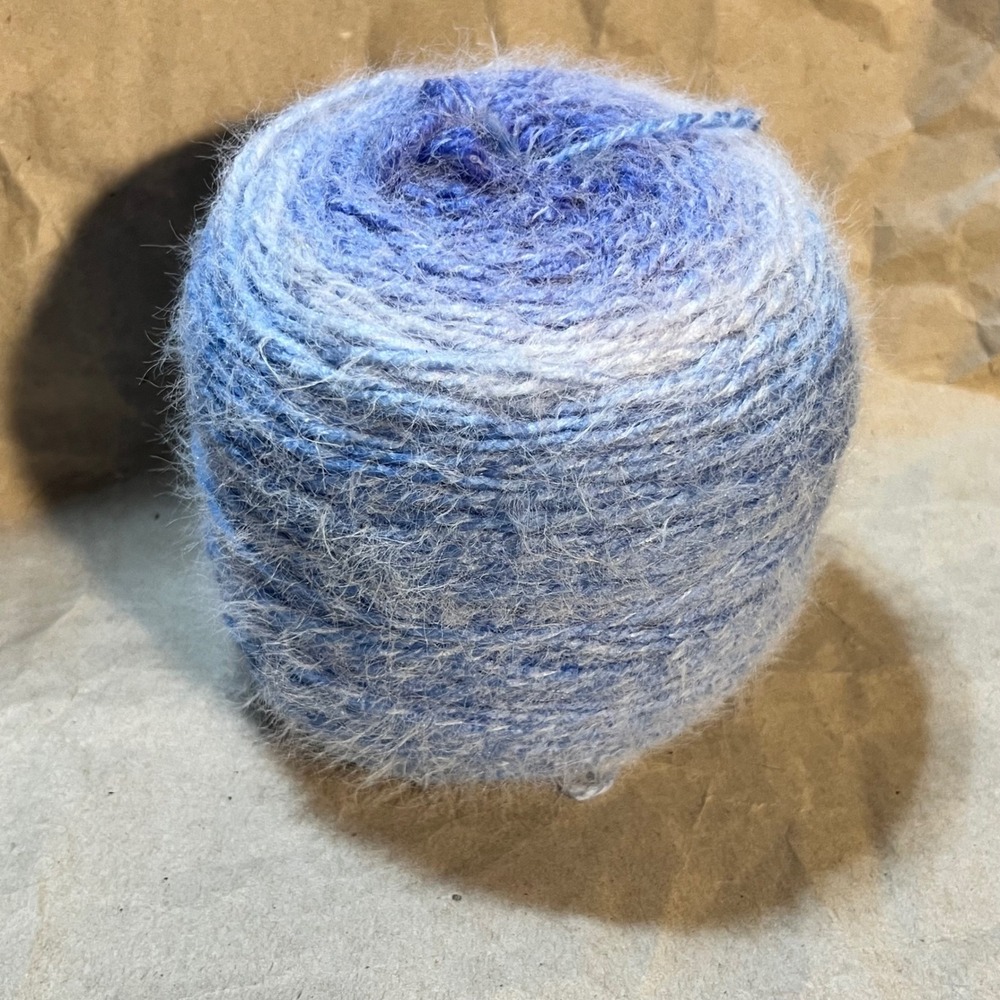 Yarn Cake Blue Ombre Fuzzy Mohair Blend Gradient Soft Fiber